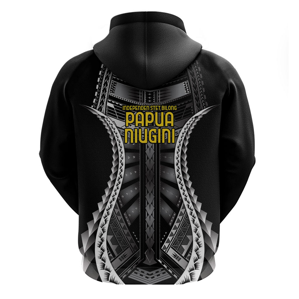 Independen Stet bilong Papua Niugini 1975 Hoodie Black Tribal Papua New Guinea Province Flag LT9 - Polynesian Pride