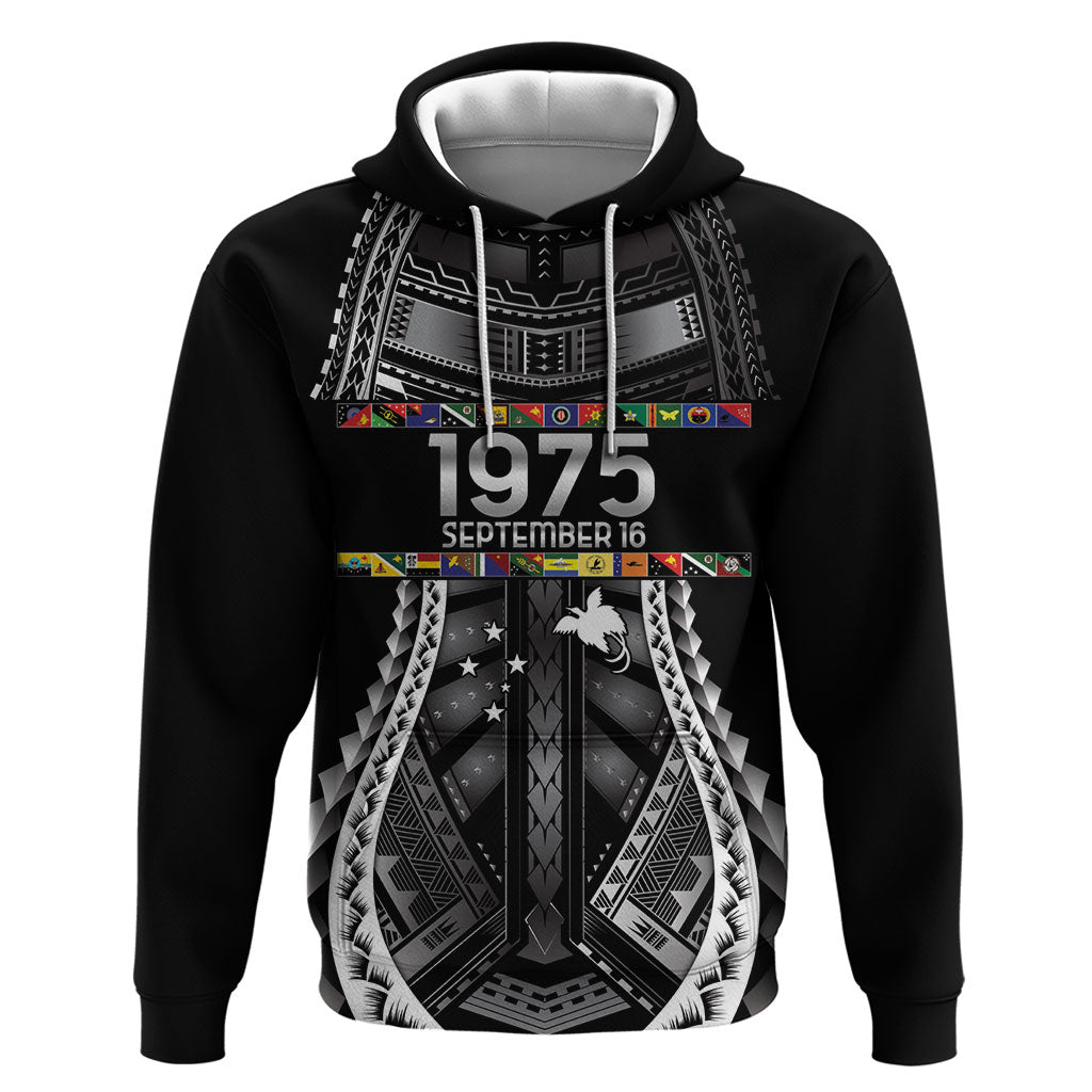 Independen Stet bilong Papua Niugini 1975 Zip Hoodie Black Tribal Papua New Guinea Province Flag LT9 Pullover Hoodie Black - Polynesian Pride