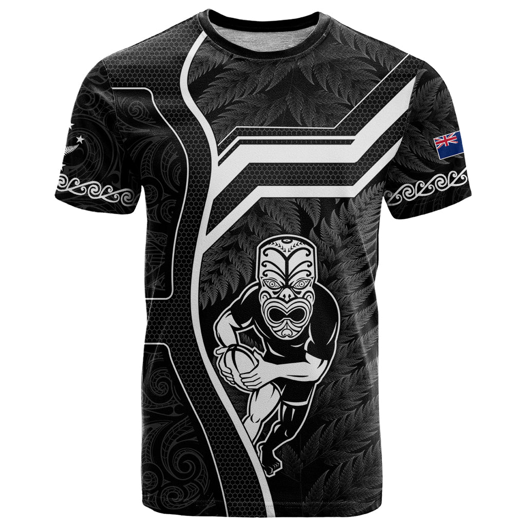 New Zealand Aotearoa Rugby T Shirt Black Fern Maori Tribal Sporty Style LT9 Black - Polynesian Pride