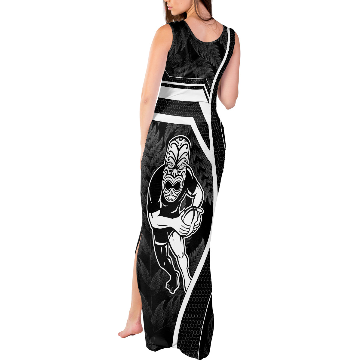 New Zealand Aotearoa Rugby Tank Maxi Dress Black Fern Maori Tribal Sporty Style LT9 - Polynesian Pride