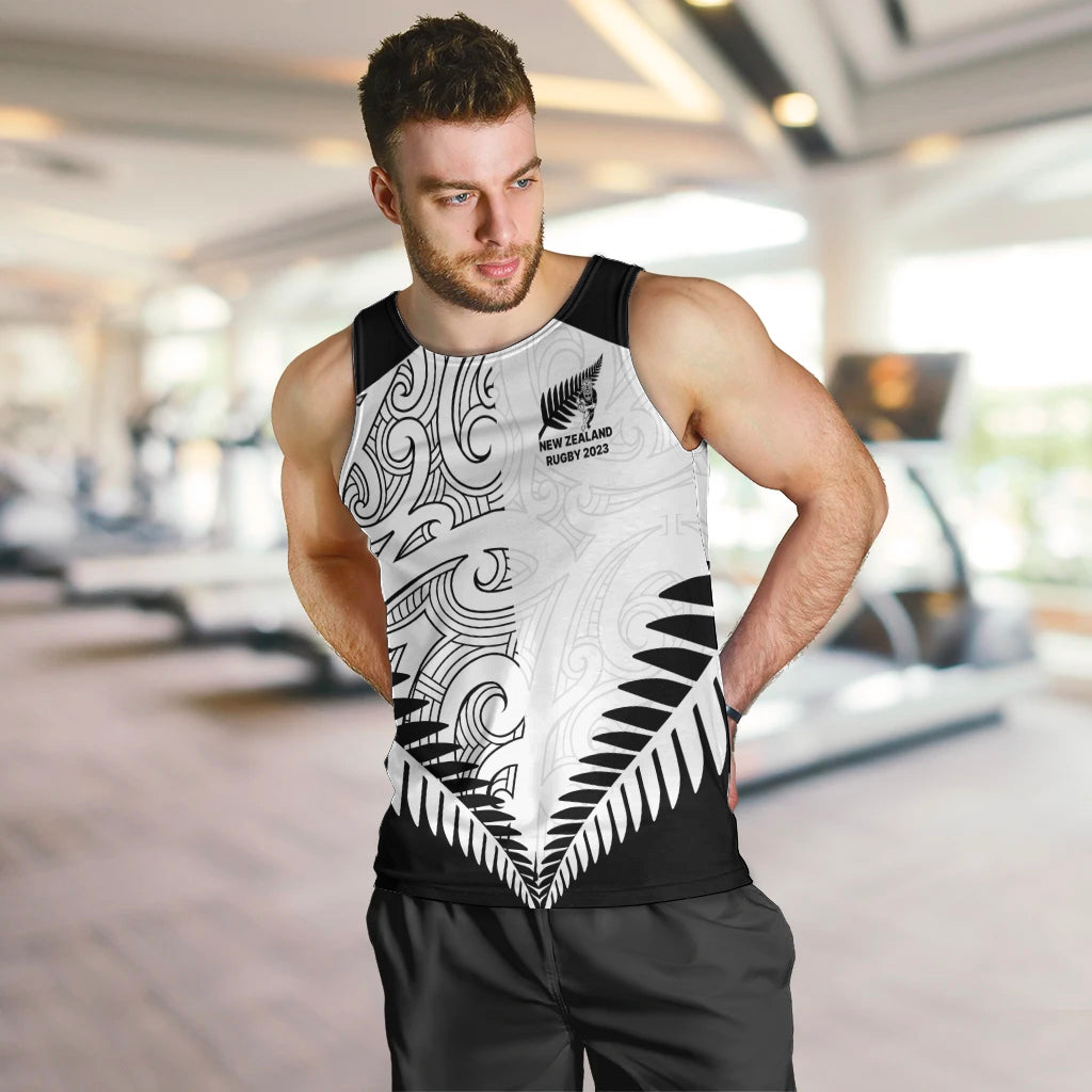 New Zealand Rugby Men Tank Top Proud Aoteroa Stylised Maori Koru LT9 - Polynesian Pride