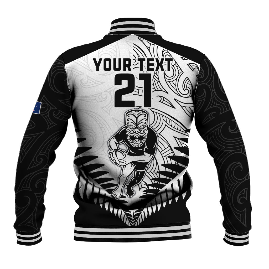 Custom New Zealand Rugby Baseball Jacket Proud Aoteroa Stylised Maori Koru LT9 - Polynesian Pride