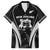 New Zealand Aotearoa Rugby Family Matching Off Shoulder Maxi Dress and Hawaiian Shirt Haka Dance Mixed Silver Fern Sporty Style LT9 Dad's Shirt - Short Sleeve Black - Polynesian Pride