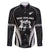 New Zealand Aotearoa Rugby Family Matching Off Shoulder Maxi Dress and Hawaiian Shirt Haka Dance Mixed Silver Fern Sporty Style LT9 Dad's Shirt - Long Sleeve Black - Polynesian Pride