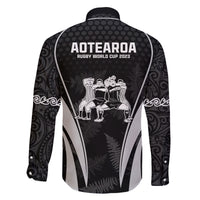 New Zealand Aotearoa Rugby Family Matching Off Shoulder Maxi Dress and Hawaiian Shirt Haka Dance Mixed Silver Fern Sporty Style LT9 - Polynesian Pride