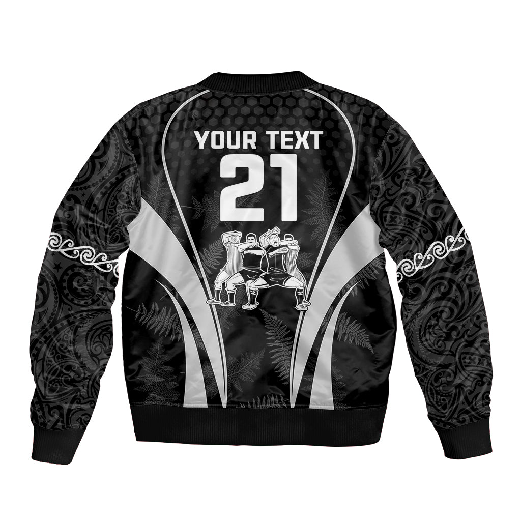 Custom New Zealand Aotearoa Rugby Sleeve Zip Bomber Jacket Haka Dance Mixed Silver Fern Sporty Style LT9 - Polynesian Pride