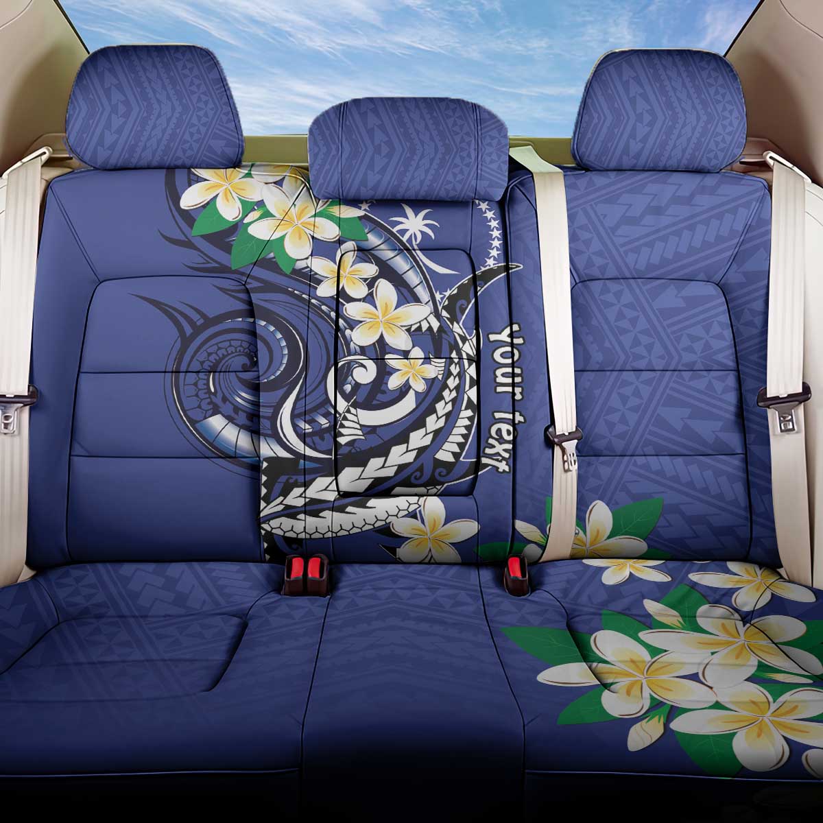 FSM Chuuk State Polynesian Shark Tattoo Personalised Back Car Seat Cover LT9 One Size Blue - Polynesian Pride