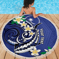 FSM Chuuk State Polynesian Shark Tattoo Personalised Beach Blanket LT9 - Polynesian Pride