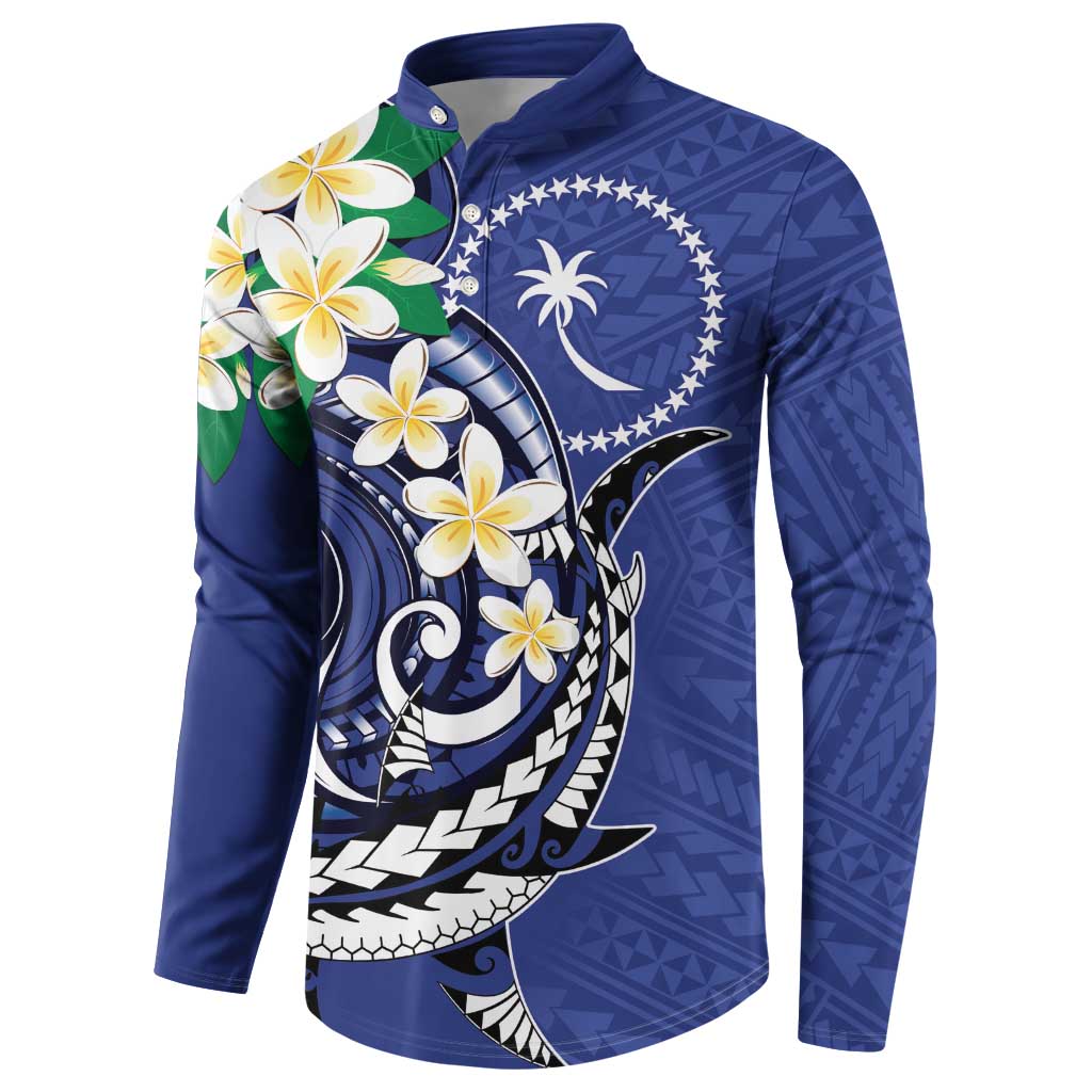 FSM Chuuk State Polynesian Shark Tattoo Personalised Button Sweatshirt LT9 - Polynesian Pride