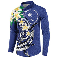 FSM Chuuk State Polynesian Shark Tattoo Personalised Button Sweatshirt LT9 - Polynesian Pride