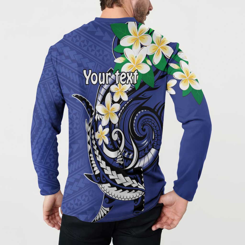 FSM Chuuk State Polynesian Shark Tattoo Personalised Button Sweatshirt LT9 - Polynesian Pride