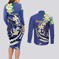 FSM Chuuk State Polynesian Shark Tattoo Personalised Couples Matching Long Sleeve Bodycon Dress and Long Sleeve Button Shirt LT9 - Polynesian Pride