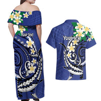 FSM Chuuk State Polynesian Shark Tattoo Personalised Couples Matching Off Shoulder Maxi Dress and Hawaiian Shirt LT9 - Polynesian Pride