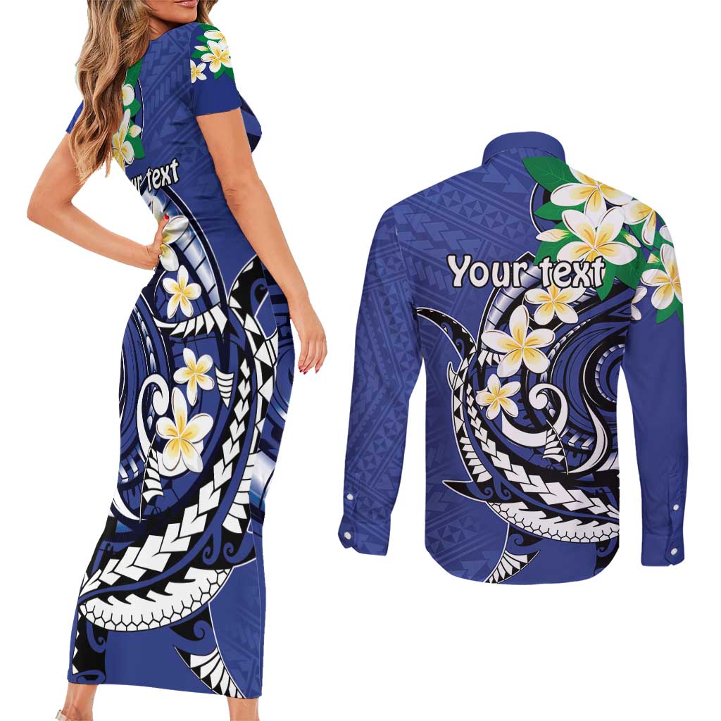 FSM Chuuk State Polynesian Shark Tattoo Personalised Couples Matching Short Sleeve Bodycon Dress and Long Sleeve Button Shirt LT9 - Polynesian Pride