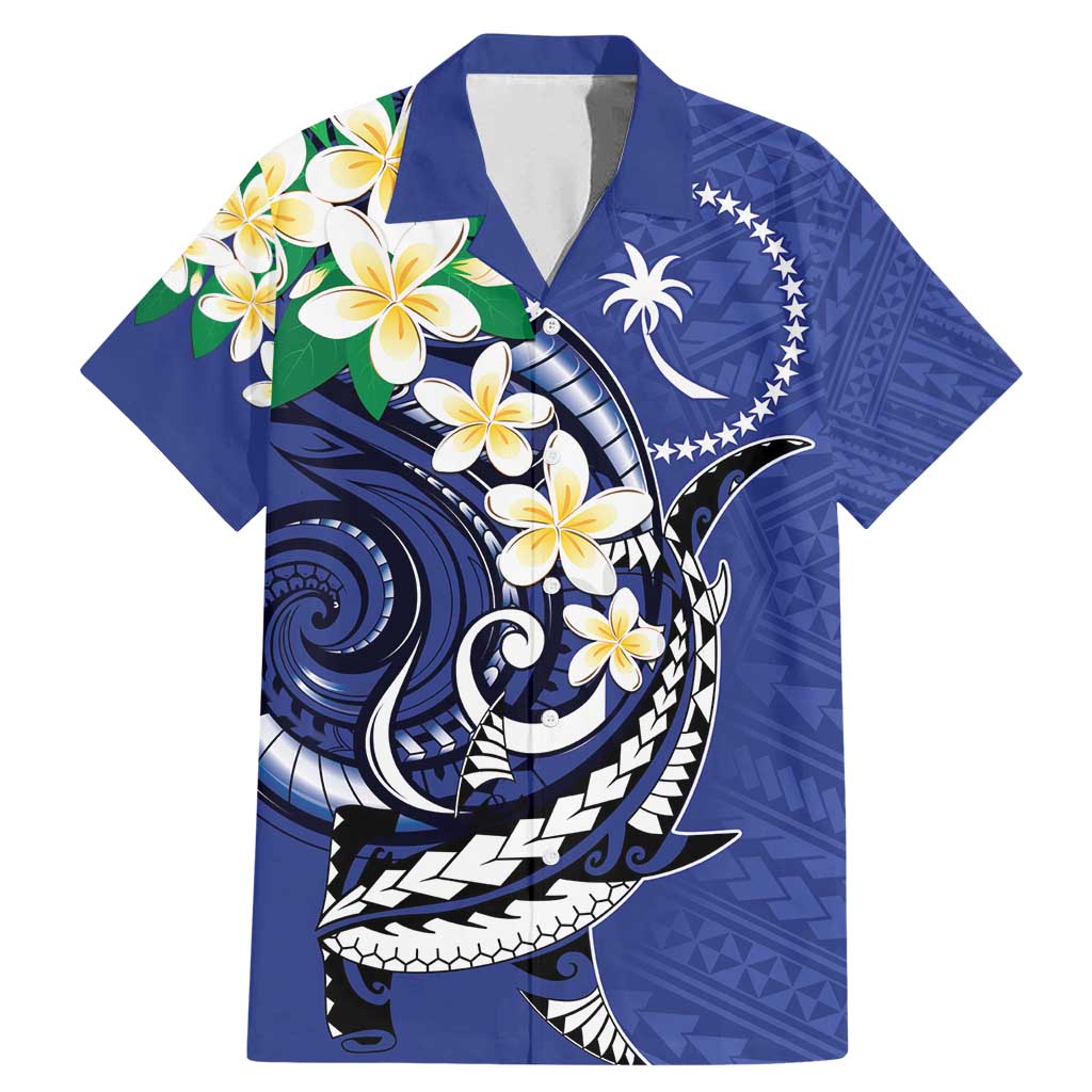 FSM Chuuk State Polynesian Shark Tattoo Personalised Family Matching Mermaid Dress and Hawaiian Shirt LT9 Dad's Shirt - Short Sleeve Blue - Polynesian Pride