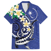 FSM Chuuk State Polynesian Shark Tattoo Personalised Family Matching Off The Shoulder Long Sleeve Dress and Hawaiian Shirt LT9 Dad's Shirt - Short Sleeve Blue - Polynesian Pride