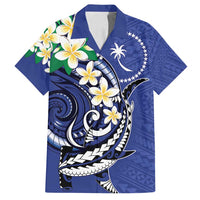 FSM Chuuk State Polynesian Shark Tattoo Personalised Family Matching Tank Maxi Dress and Hawaiian Shirt LT9 Dad's Shirt - Short Sleeve Blue - Polynesian Pride