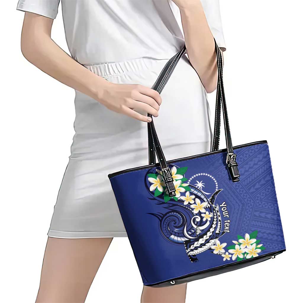 FSM Chuuk State Polynesian Shark Tattoo Personalised Leather Tote Bag LT9 - Polynesian Pride