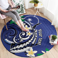 FSM Chuuk State Polynesian Shark Tattoo Personalised Round Carpet LT9 - Polynesian Pride