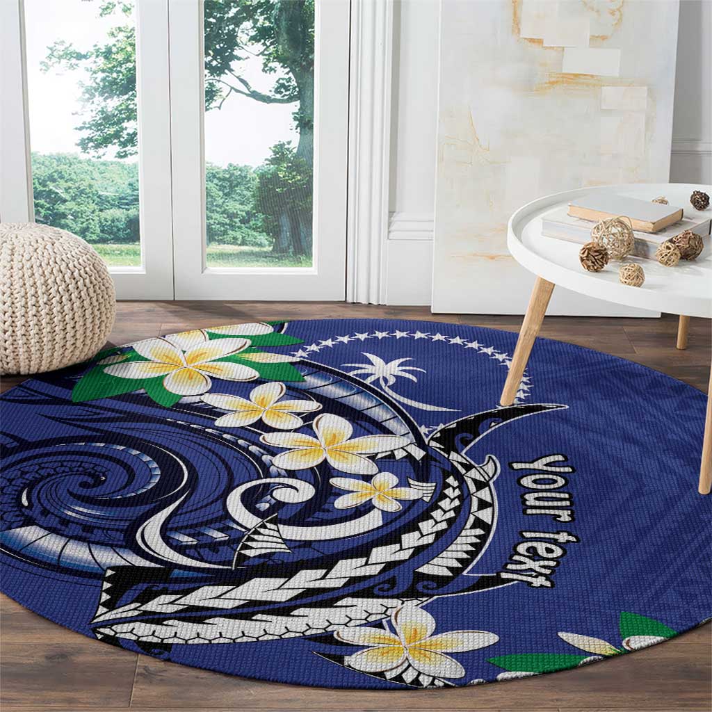 FSM Chuuk State Polynesian Shark Tattoo Personalised Round Carpet LT9 - Polynesian Pride