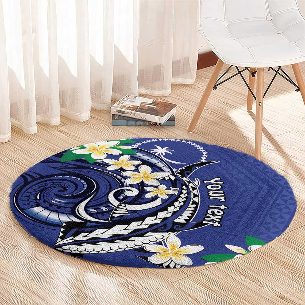 FSM Chuuk State Polynesian Shark Tattoo Personalised Round Carpet LT9 - Polynesian Pride