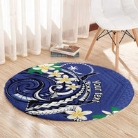 FSM Chuuk State Polynesian Shark Tattoo Personalised Round Carpet LT9 - Polynesian Pride