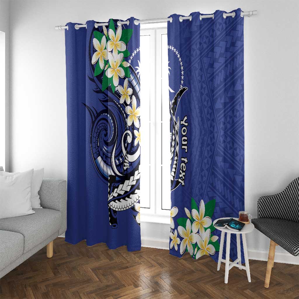 FSM Chuuk State Polynesian Shark Tattoo Personalised Window Curtain LT9 With Grommets Blue - Polynesian Pride