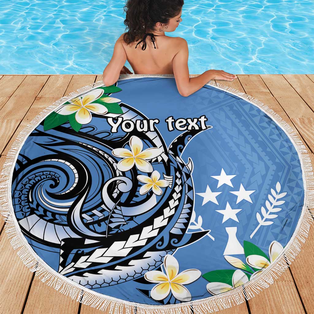 FSM Kosrae Polynesian Shark Tattoo Personalised Beach Blanket LT9 - Polynesian Pride