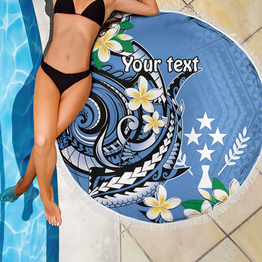 FSM Kosrae Polynesian Shark Tattoo Personalised Beach Blanket LT9 - Polynesian Pride