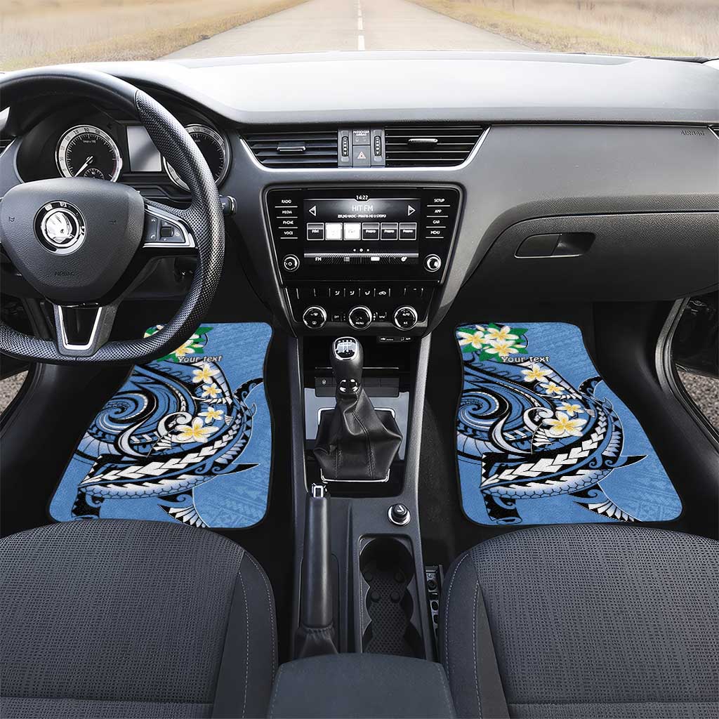 FSM Kosrae Polynesian Shark Tattoo Personalised Car Mats LT9 Set 2pcs - Front Blue - Polynesian Pride