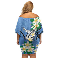 FSM Kosrae Polynesian Shark Tattoo Personalised Family Matching Off Shoulder Short Dress and Hawaiian Shirt