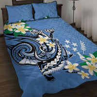 FSM Kosrae Polynesian Shark Tattoo Personalised Quilt Bed Set LT9 Blue - Polynesian Pride