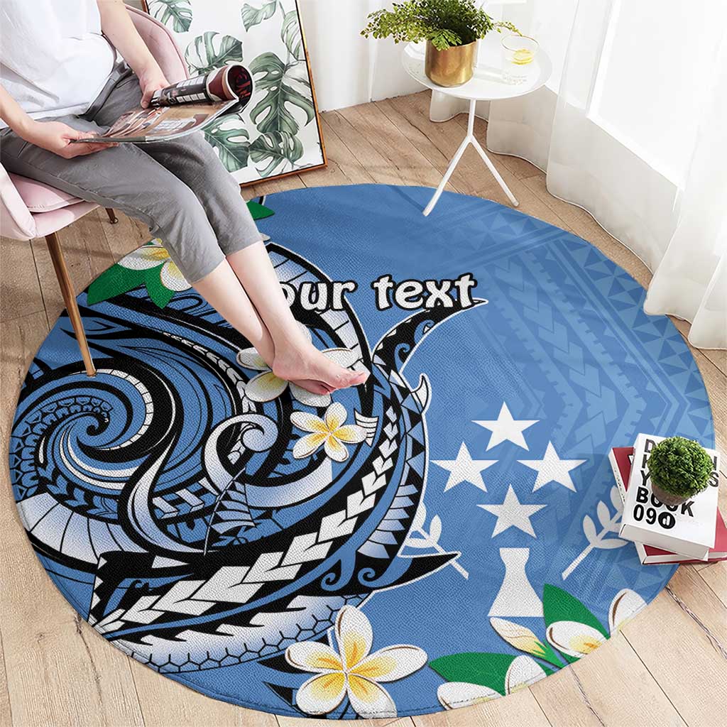 FSM Kosrae Polynesian Shark Tattoo Personalised Round Carpet LT9 - Polynesian Pride