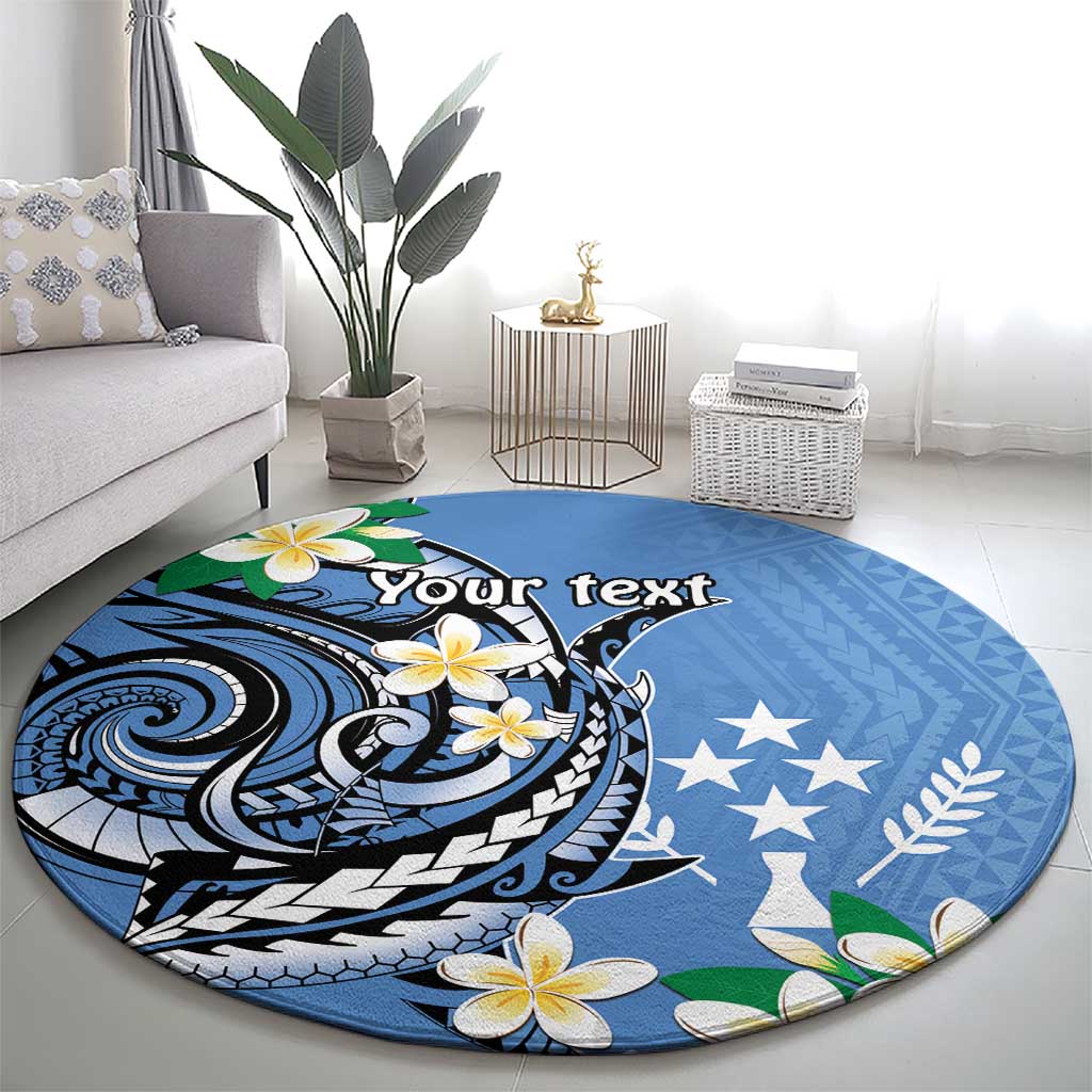 FSM Kosrae Polynesian Shark Tattoo Personalised Round Carpet LT9 - Polynesian Pride