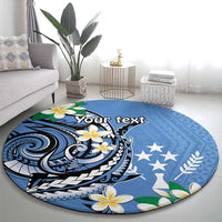 FSM Kosrae Polynesian Shark Tattoo Personalised Round Carpet LT9 - Polynesian Pride