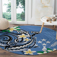 FSM Kosrae Polynesian Shark Tattoo Personalised Round Carpet LT9 - Polynesian Pride