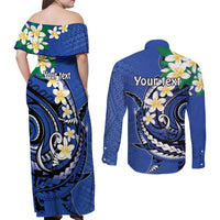 FSM Pohnpei Polynesian Shark Tattoo Personalised Couples Matching Off Shoulder Maxi Dress and Long Sleeve Button Shirt LT9 - Polynesian Pride