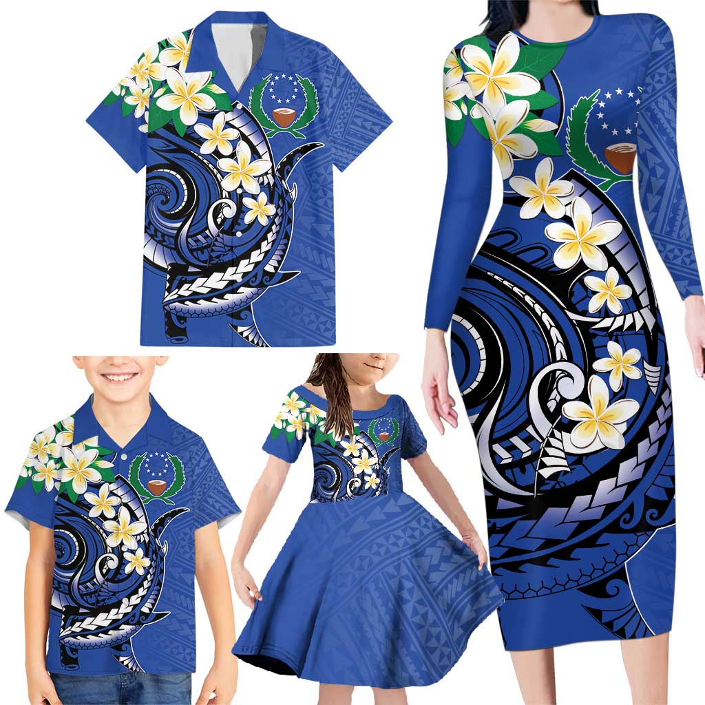 FSM Pohnpei Polynesian Shark Tattoo Personalised Family Matching Long Sleeve Bodycon Dress and Hawaiian Shirt LT9 - Polynesian Pride