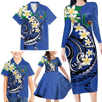 FSM Pohnpei Polynesian Shark Tattoo Personalised Family Matching Long Sleeve Bodycon Dress and Hawaiian Shirt LT9 - Polynesian Pride