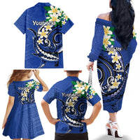 FSM Pohnpei Polynesian Shark Tattoo Personalised Family Matching Off The Shoulder Long Sleeve Dress and Hawaiian Shirt LT9 - Polynesian Pride