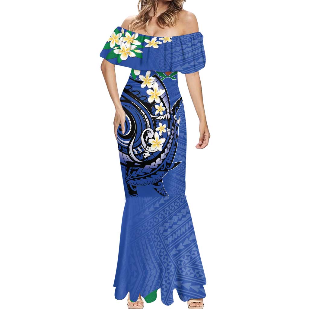 FSM Pohnpei Polynesian Shark Tattoo Personalised Mermaid Dress LT9 - Polynesian Pride
