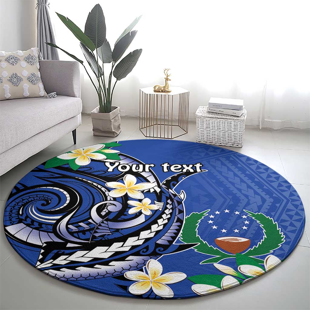 FSM Pohnpei Polynesian Shark Tattoo Personalised Round Carpet LT9 - Polynesian Pride