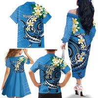 FSM Yap State Polynesian Shark Tattoo Personalised Family Matching Off The Shoulder Long Sleeve Dress and Hawaiian Shirt LT9 - Polynesian Pride