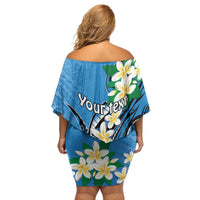 FSM Yap State Polynesian Shark Tattoo Personalised Family Matching Off Shoulder Short Dress and Hawaiian Shirt