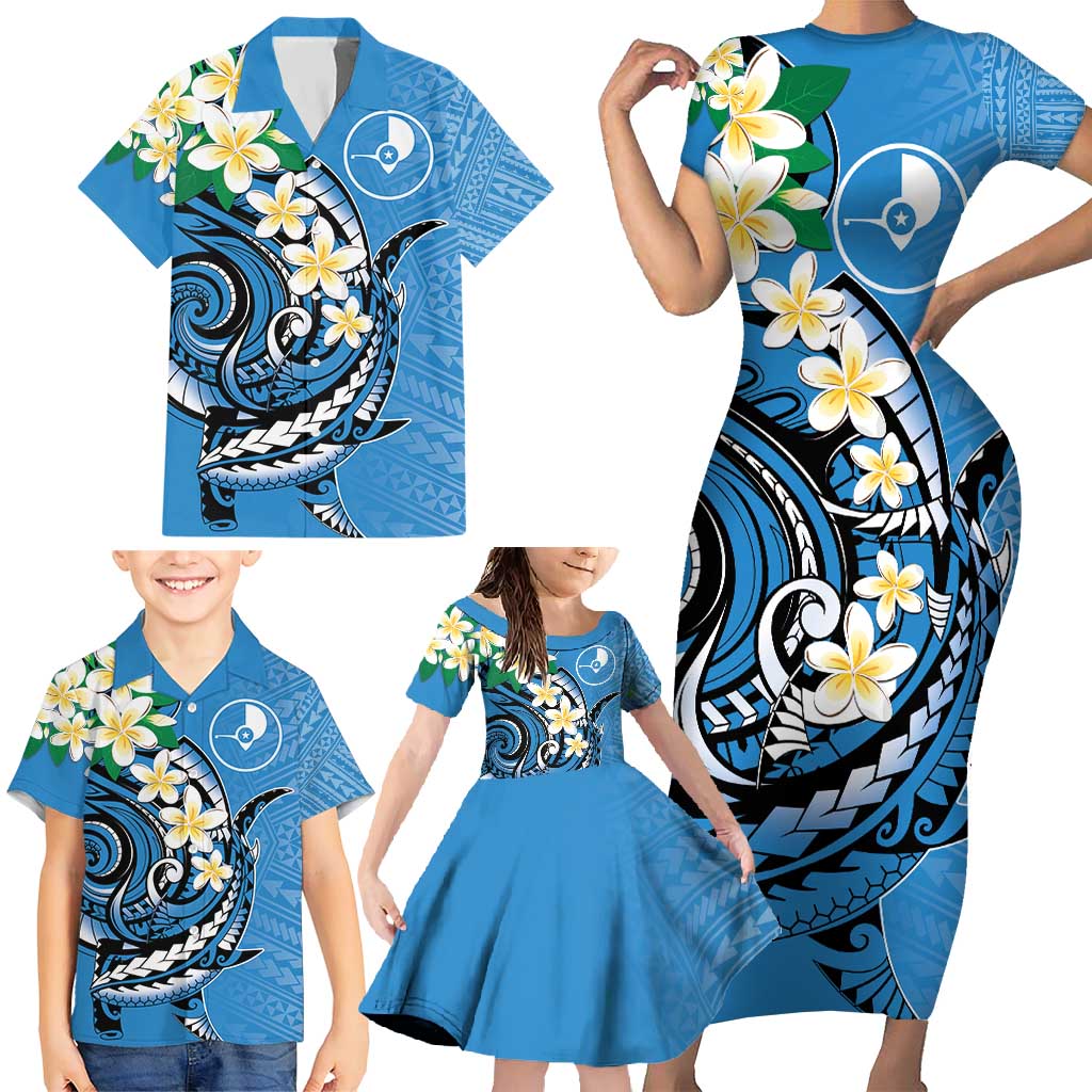 FSM Yap State Polynesian Shark Tattoo Personalised Family Matching Short Sleeve Bodycon Dress and Hawaiian Shirt LT9 - Polynesian Pride