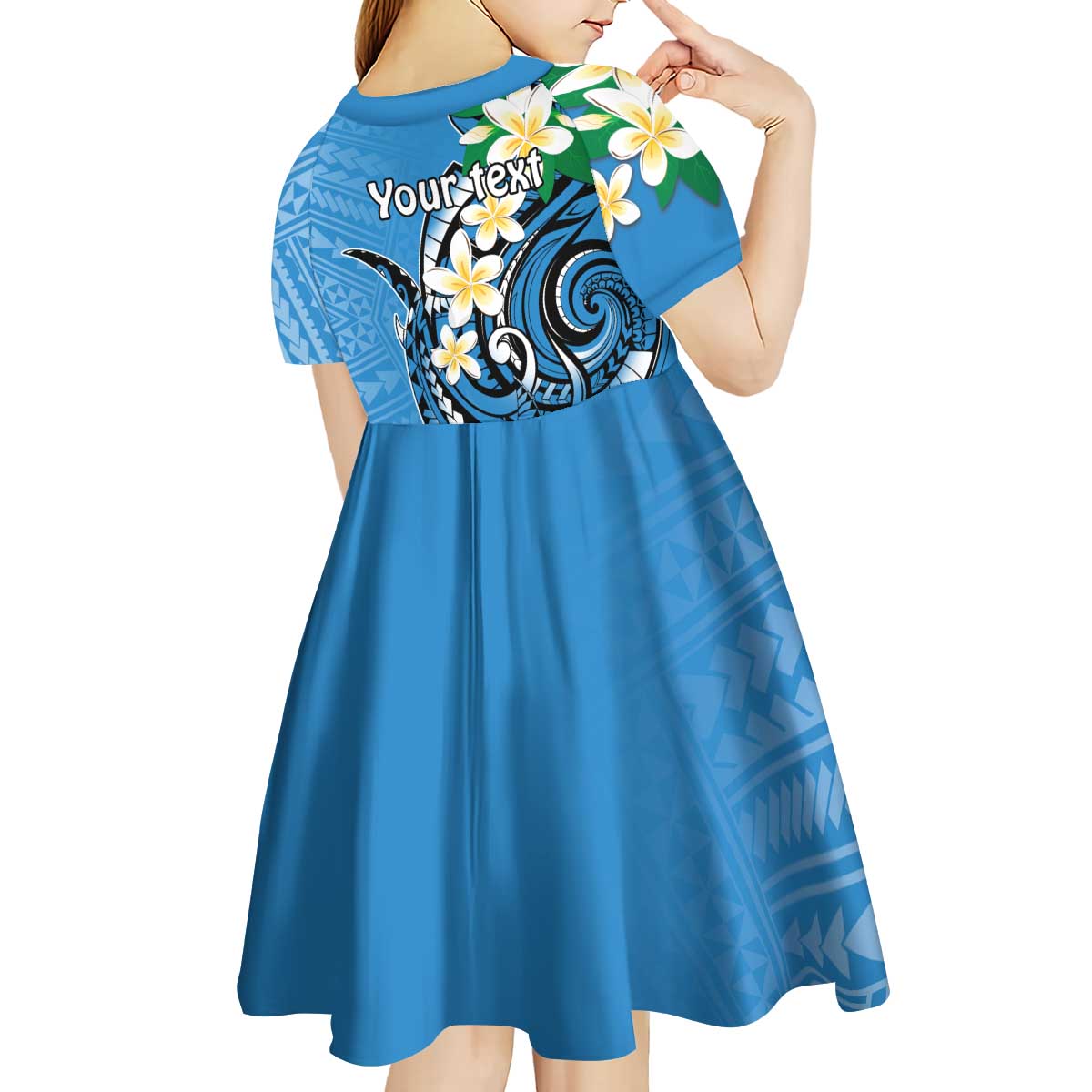 FSM Yap State Polynesian Shark Tattoo Personalised Kid Short Sleeve Dress