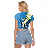 FSM Yap State Polynesian Shark Tattoo Personalised Raglan Cropped T Shirt LT9 - Polynesian Pride