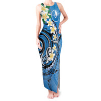 FSM Yap State Polynesian Shark Tattoo Personalised Tank Maxi Dress LT9 Women Blue - Polynesian Pride
