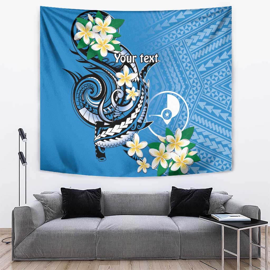 FSM Yap State Polynesian Shark Tattoo Personalised Tapestry LT9 Blue - Polynesian Pride