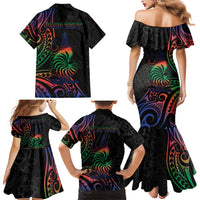 New Caledonia Polynesian Tatoo Personalised Family Matching Mermaid Dress and Hawaiian Shirt LT9 - Polynesian Pride
